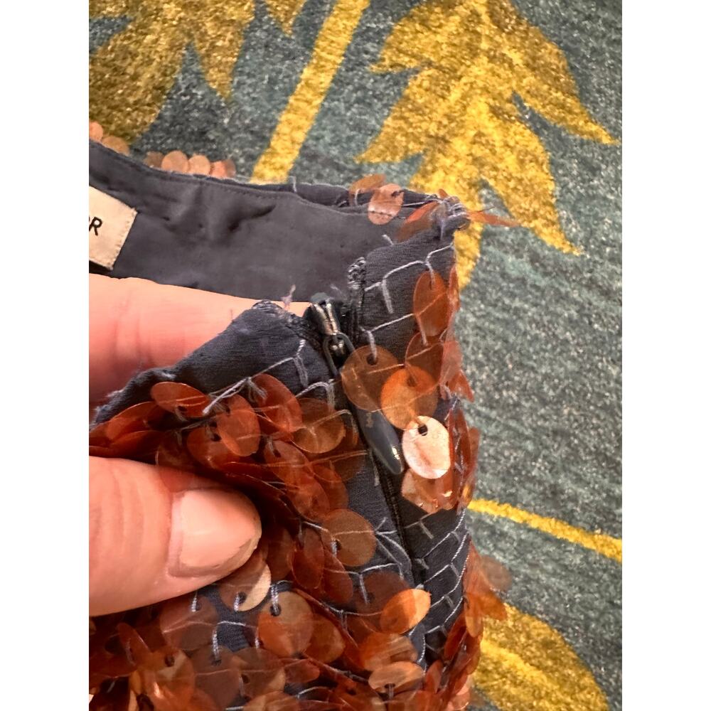 NWT Anthropologie Dhruv Kapoor Leonita Sequin Asymmetrical Skirt Size 0 - Picture 7 of 11